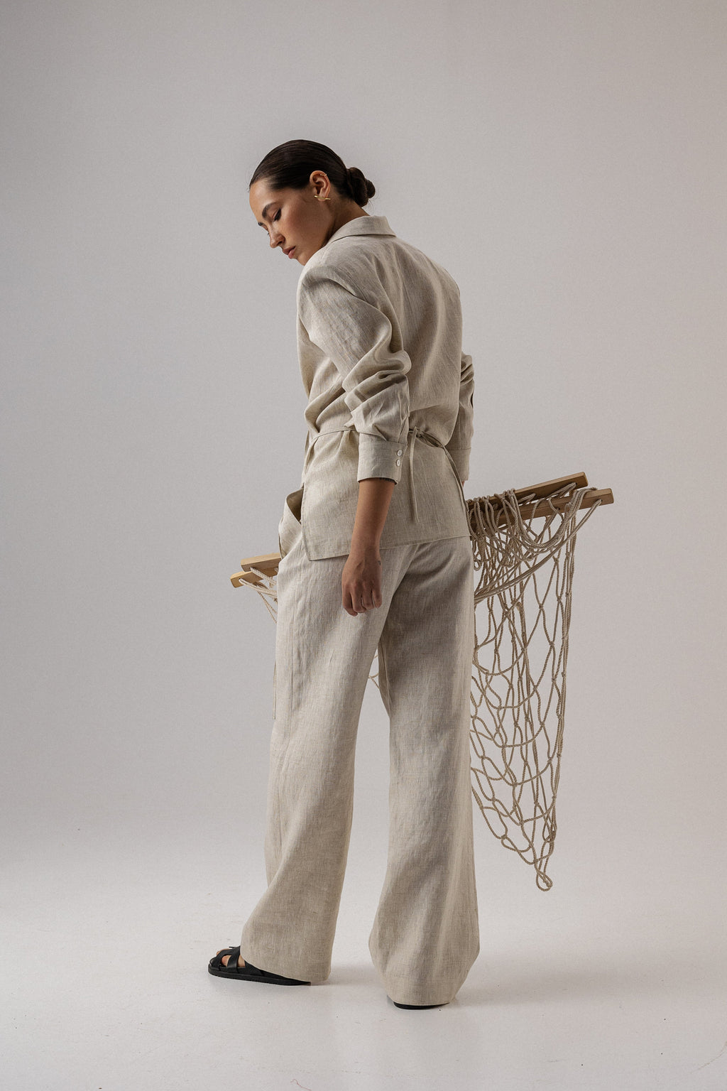 БРЮКИ LINEN - фото 2
