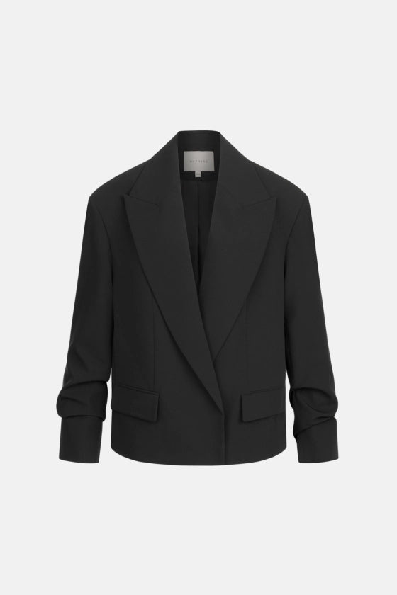 Cotton jacket with gathered sleeves