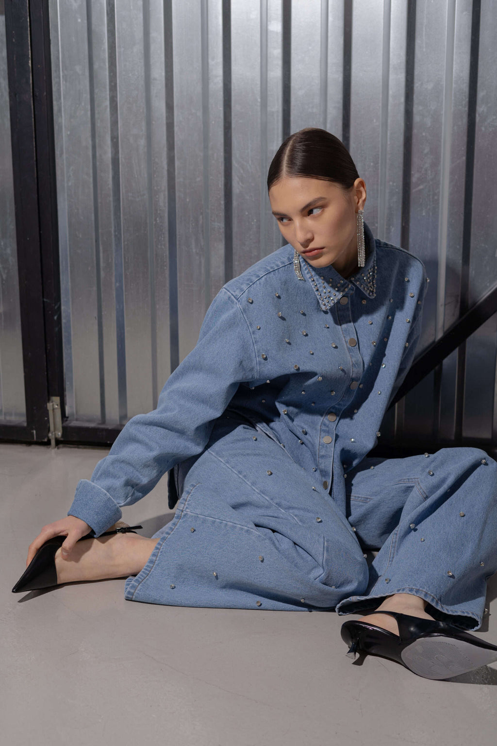 Shining Denim Shirt - фото 6