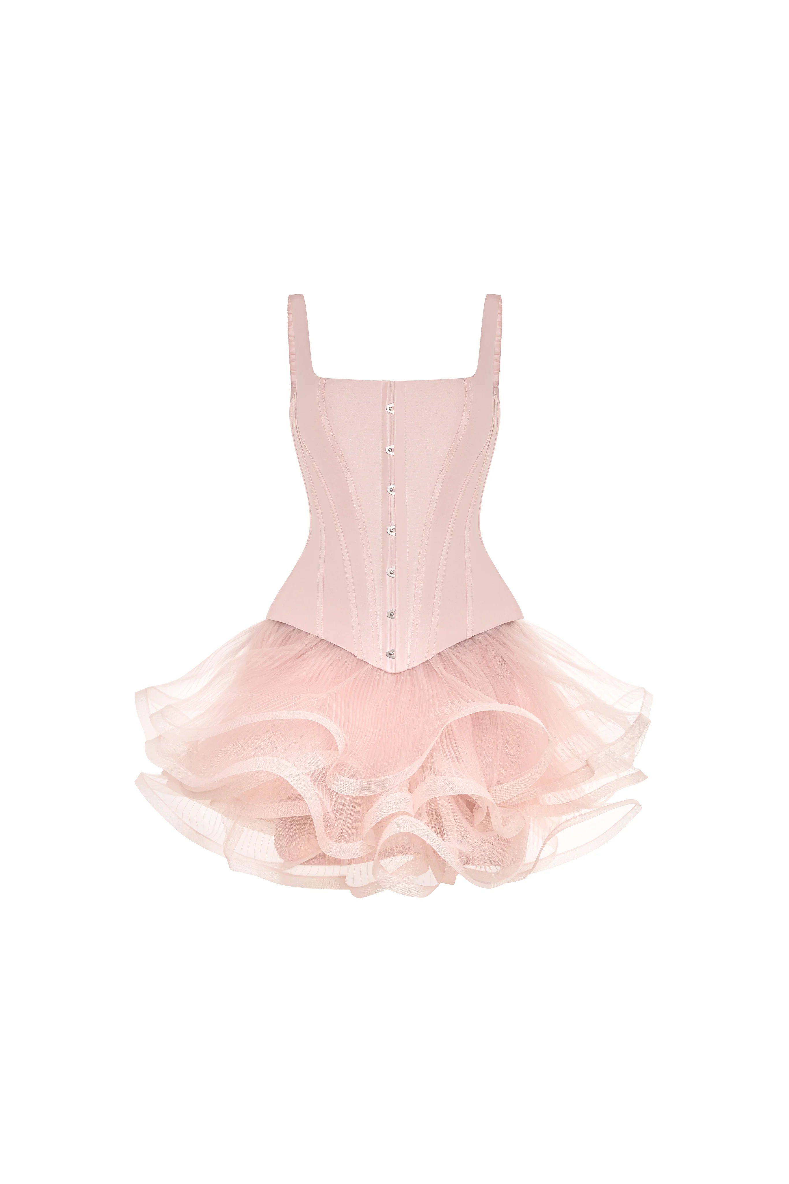 Рожева багатошарова мініспідниця