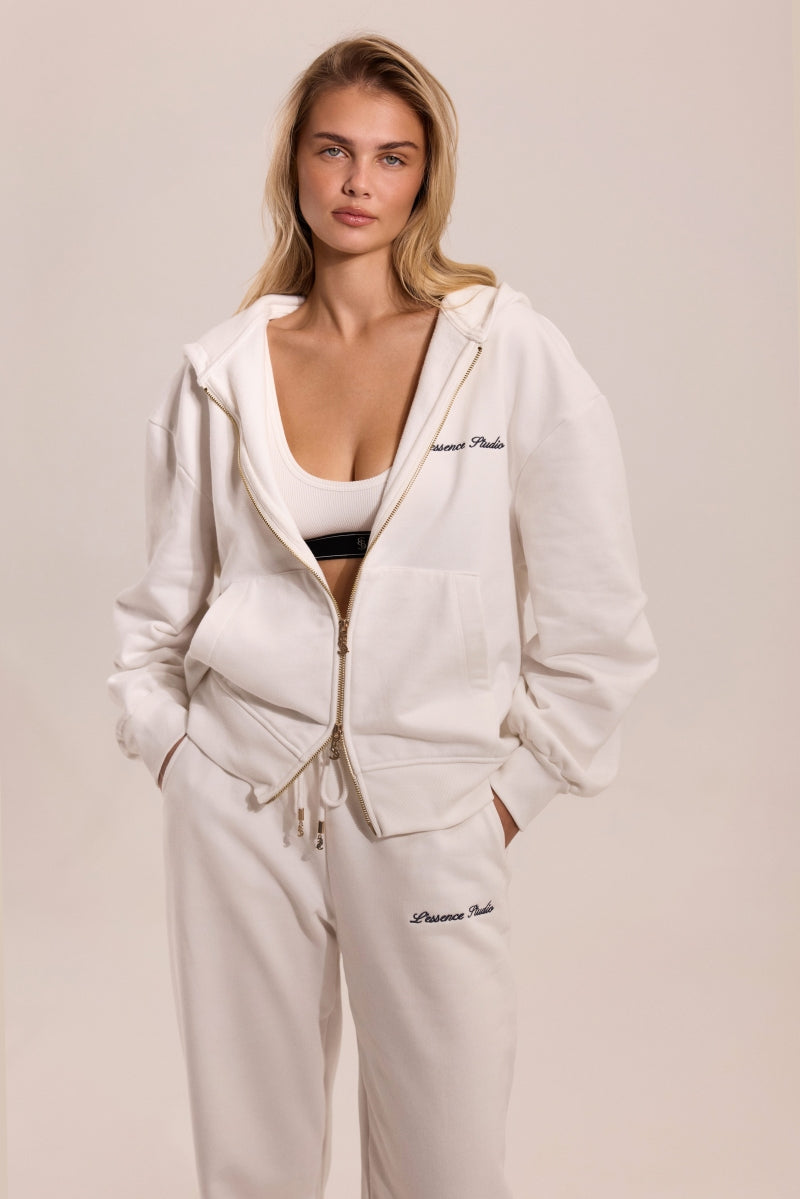 Signature Logo Embroidered Zip Hoodie
