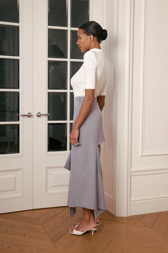 Cotton mini skirt with cut-out detail