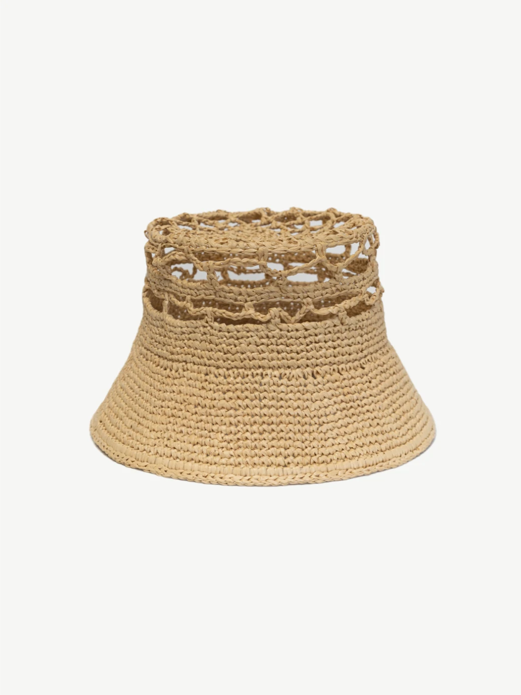 Openwork Panama Raffia Bucket Hat