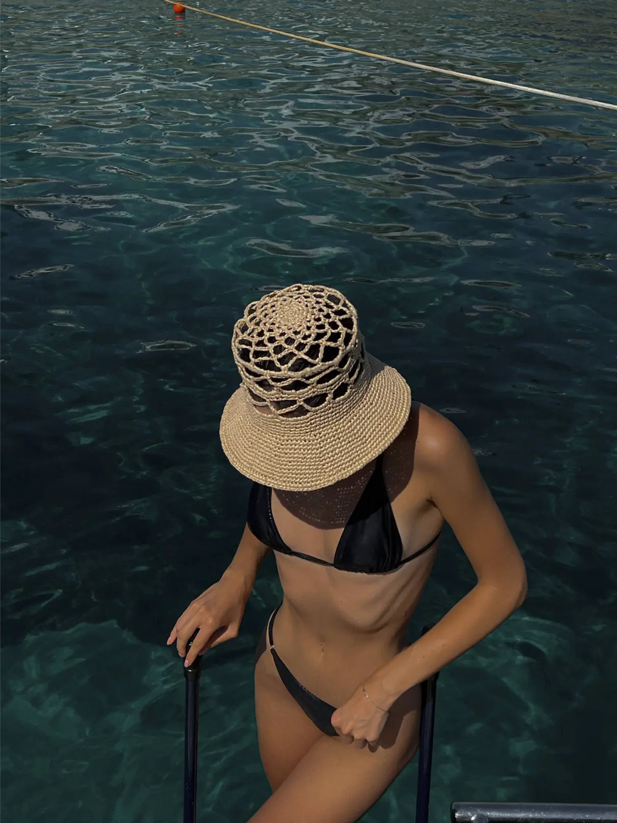 Openwork Panama Raffia Bucket Hat