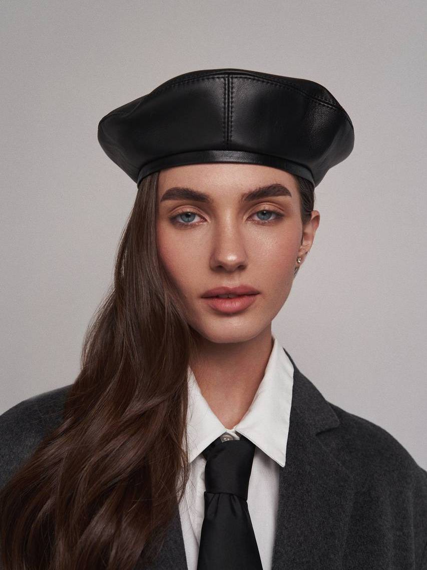Basic Leather Beret