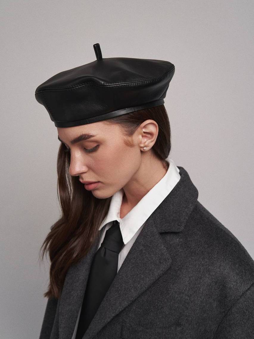 Basic Leather Beret