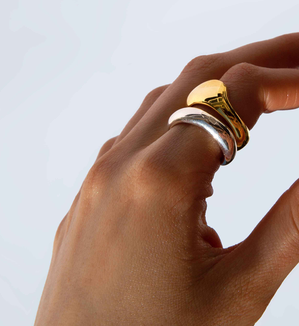 Набір каблучок BRUA Double Amorf Mix