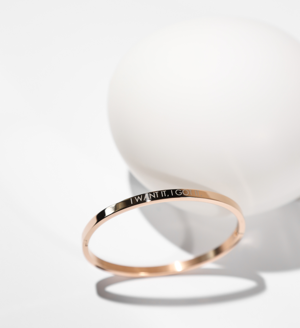 Браслет FEMI “I SEE IT, I LIKE IT, I WANT IT, I GOT IT” 4 мм rose