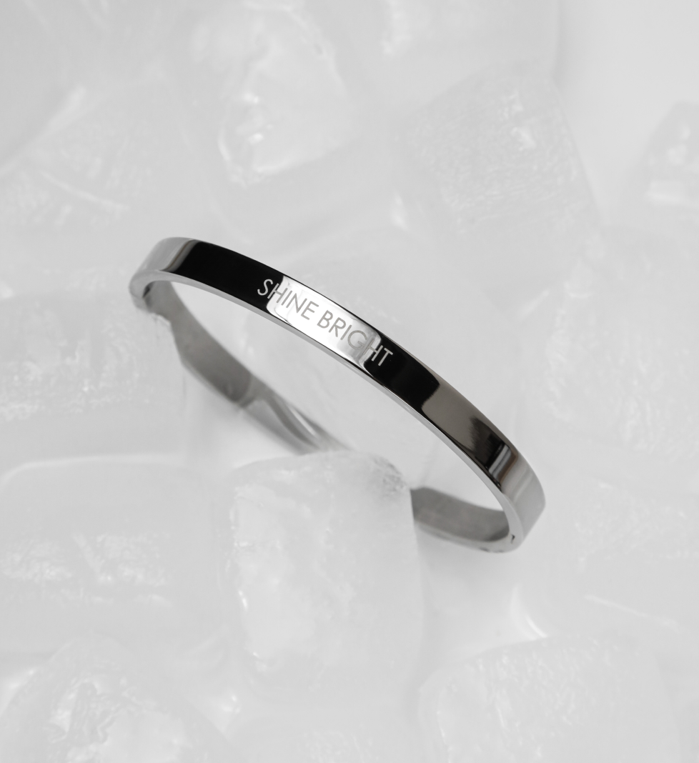 Браслет FEMI “SHINE BRIGHT, LET THEM BURN” 6 мм silver