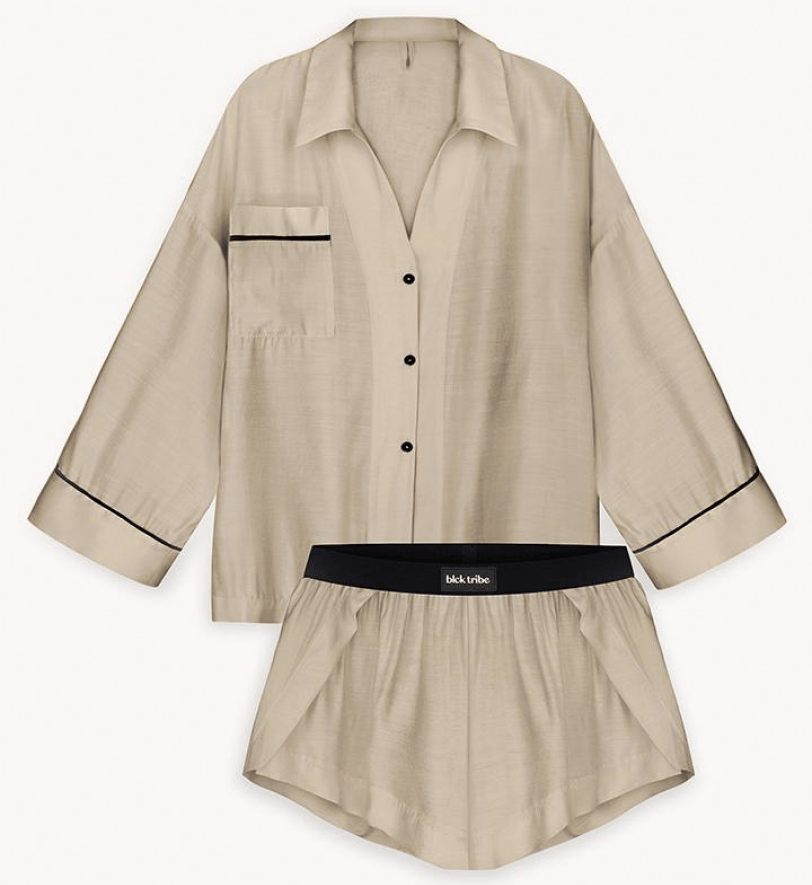 Піжама із шортами BlackSeaTribe Beige Suit