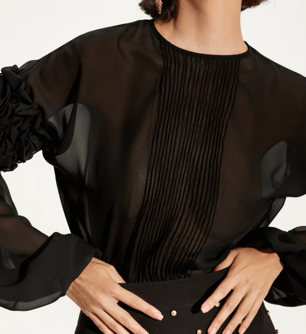 Блуза GURANDA з воланами black