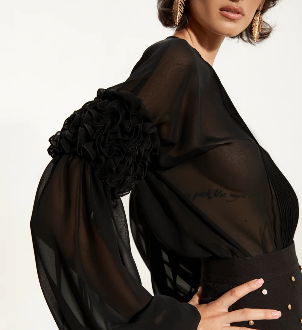 Блуза GURANDA з воланами black