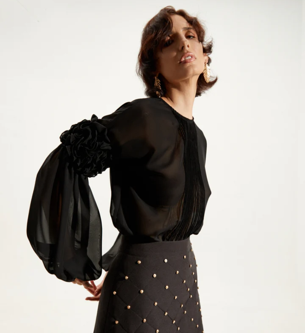 Блуза GURANDA з воланами black