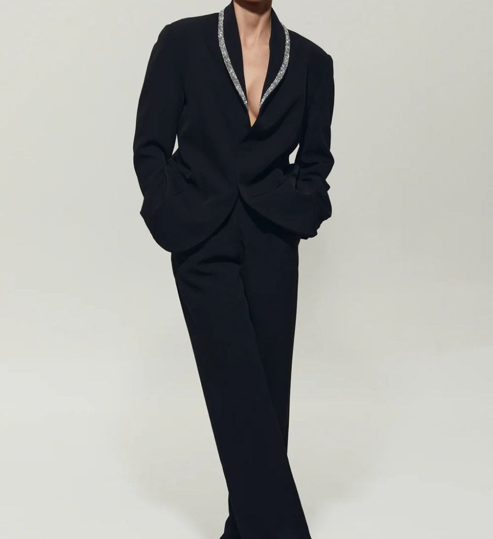 Костюм SEMENENKO комір піджака прикрашений кристалами black