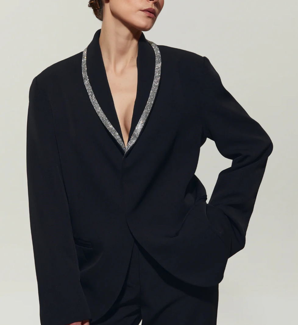 Костюм SEMENENKO комір піджака прикрашений кристалами black