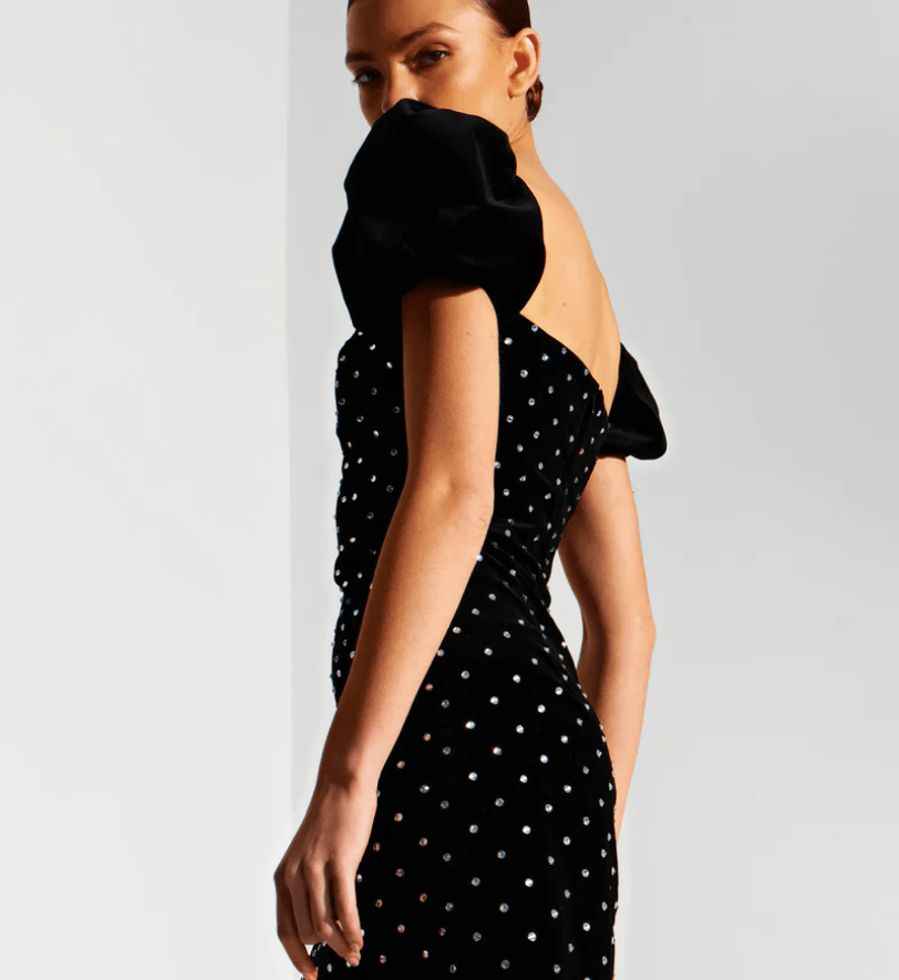 Міні-сукня SEMENENKO оксамитова з кристалами black