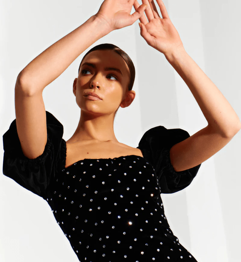 Міні-сукня SEMENENKO оксамитова з кристалами black