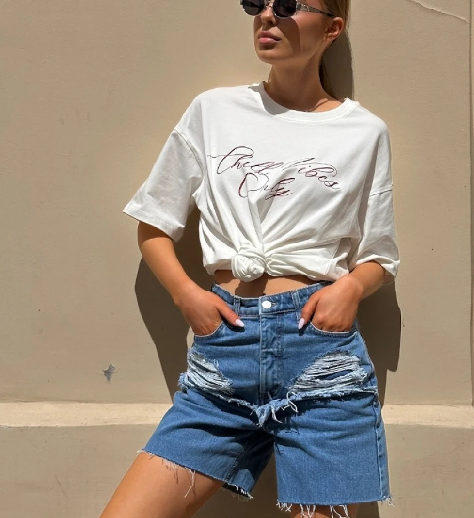 Шорти Blazh Distressed прямого крою Blue