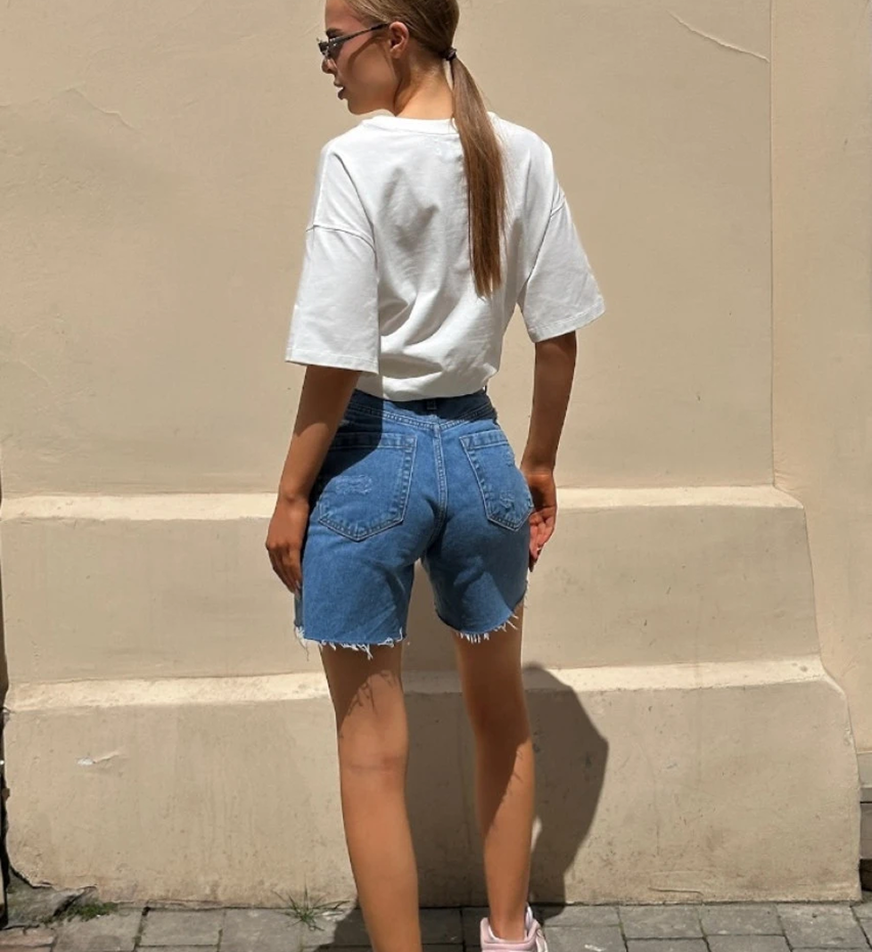 Шорти Blazh Distressed прямого крою Blue