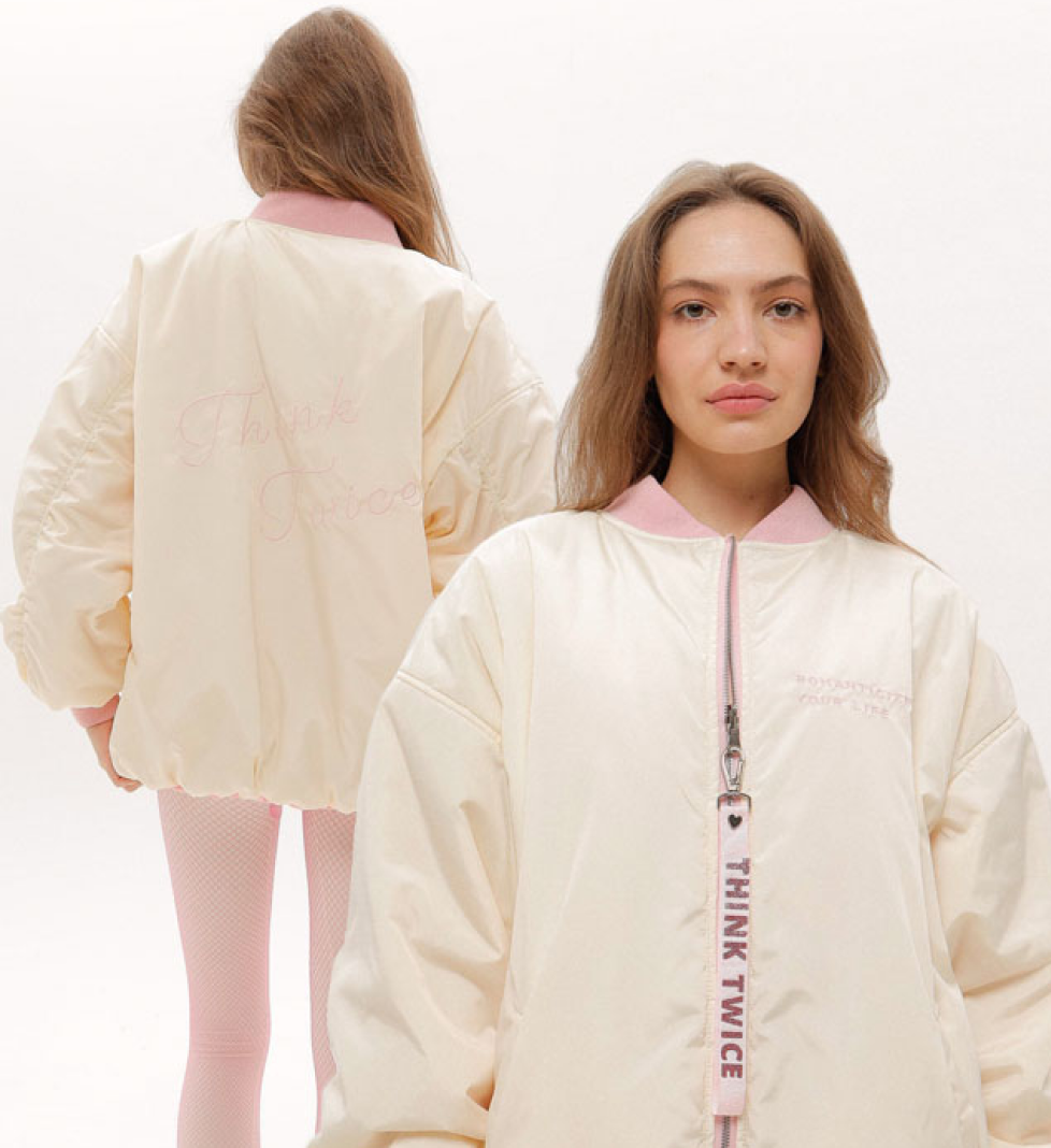 Бомбер двосторонній THINK TWICE pink milk