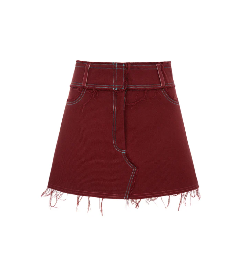 Міні-спідниця KRISTINA LAPTSO Bordo вовняна