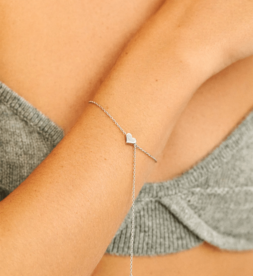 Браслет-трансформер GUZEMA, серденько на ланцюжку White Gold