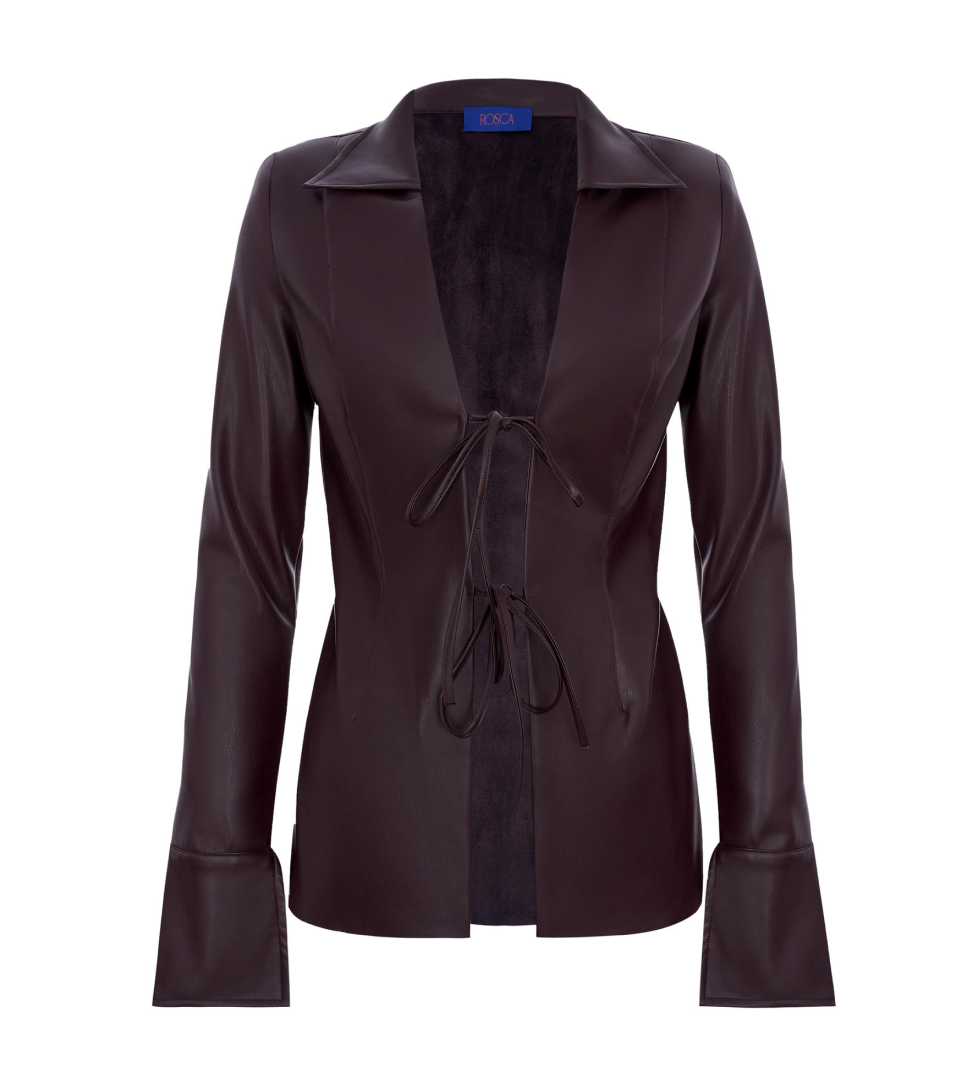 Сорочка шкіряна ROSCA Burgundy