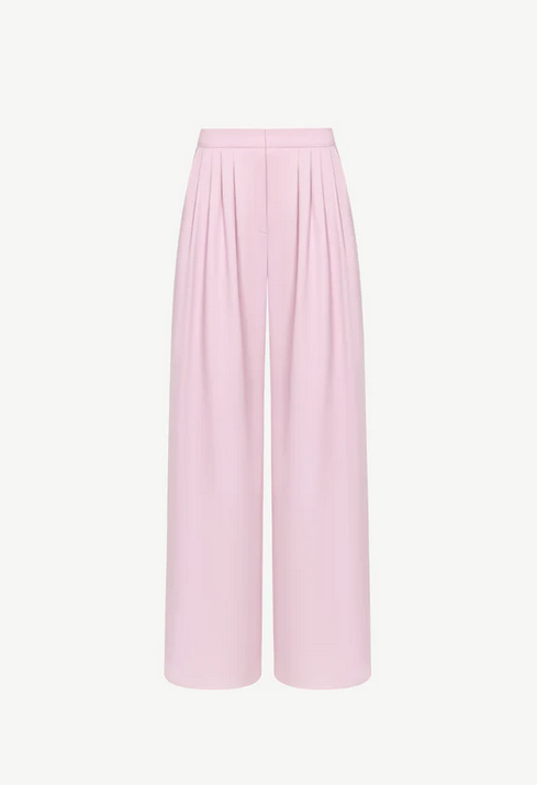 Pink semi-wool trousers