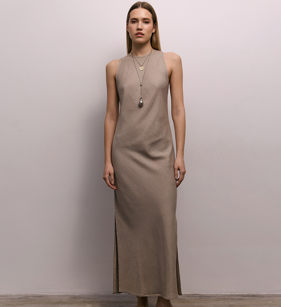 Лляна сукня Sardina CHALETY бежевий