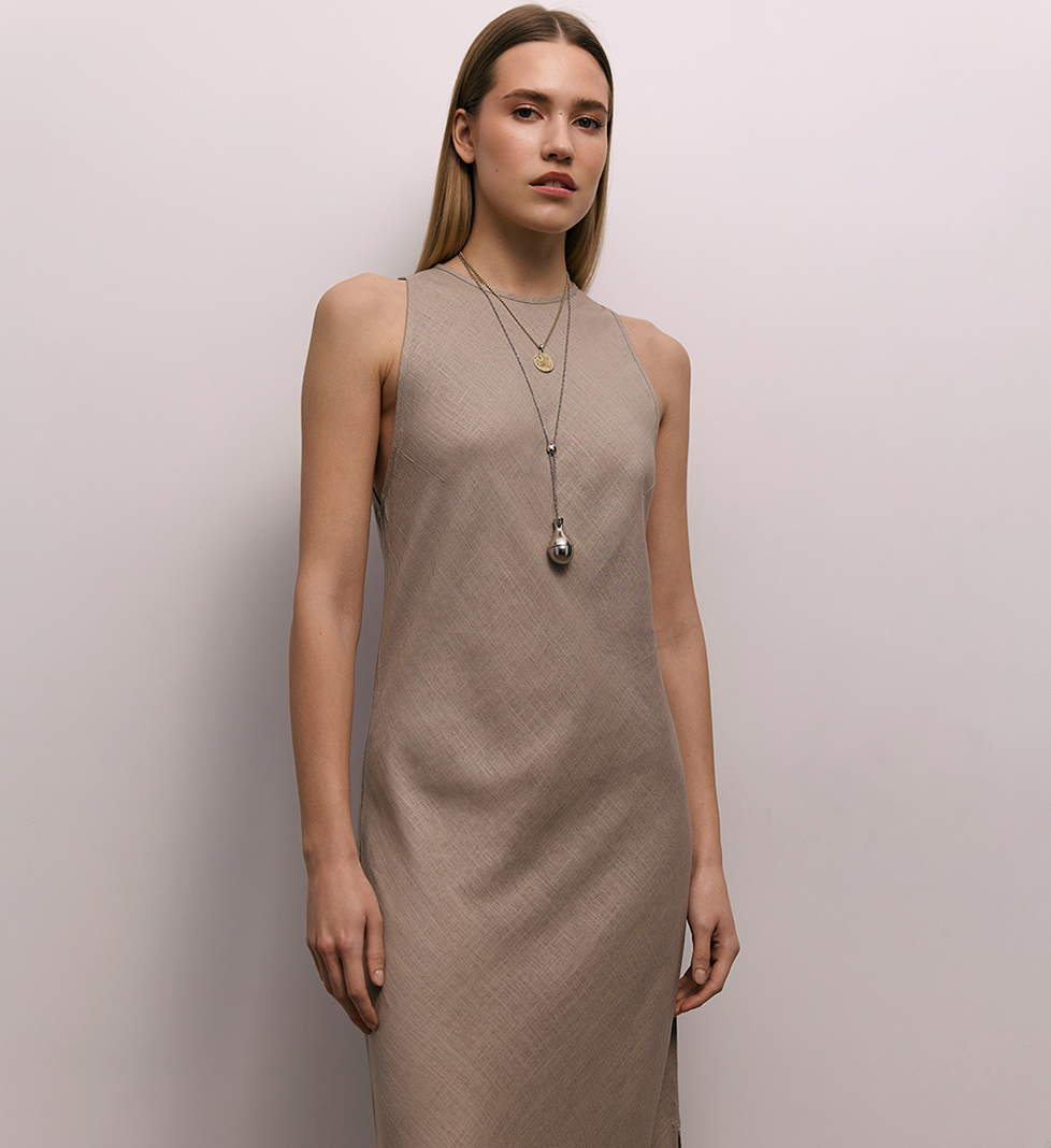 Лляна сукня Sardina CHALETY бежевий