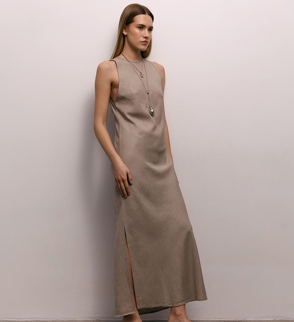 Лляна сукня Sardina CHALETY бежевий