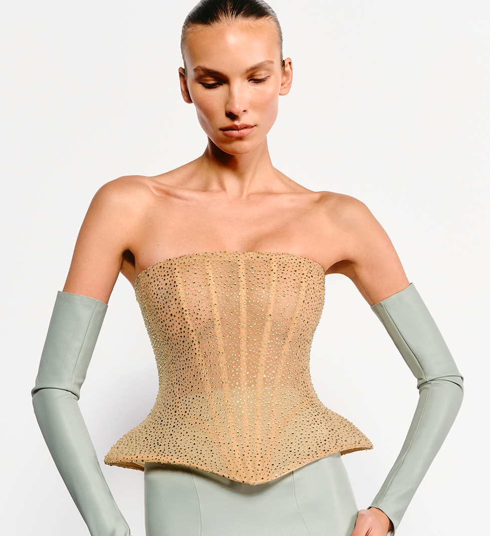 Корсет фігурний з кристалами CISELES золотий