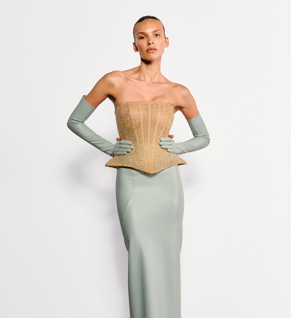 Корсет фігурний з кристалами CISELES золотий