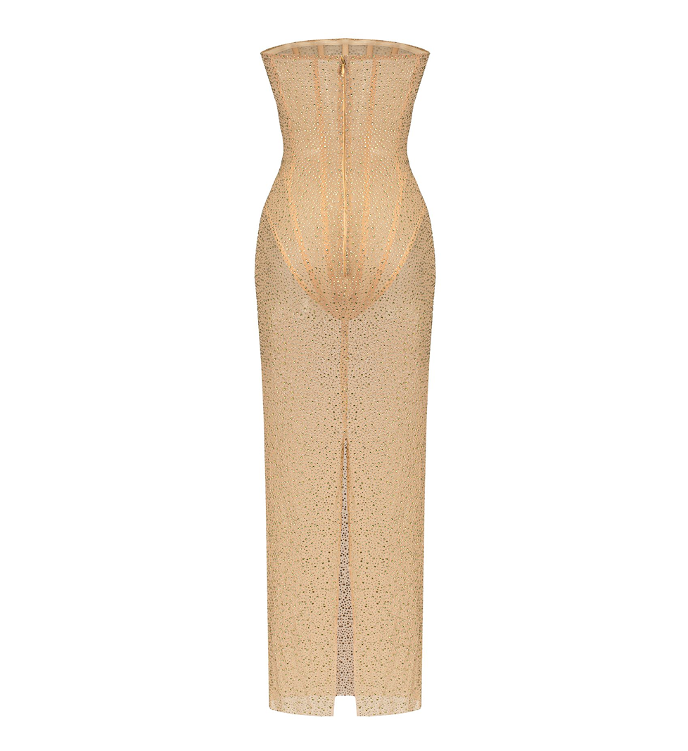 Сукня CISELES корсетна з кристалами золота