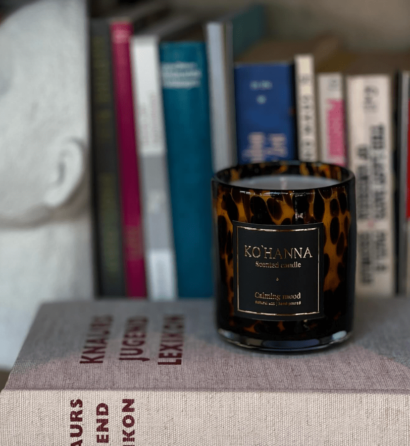 Ароматична свічка KO'HANNA ручної роботи Glass CALMING MOOD Leopard