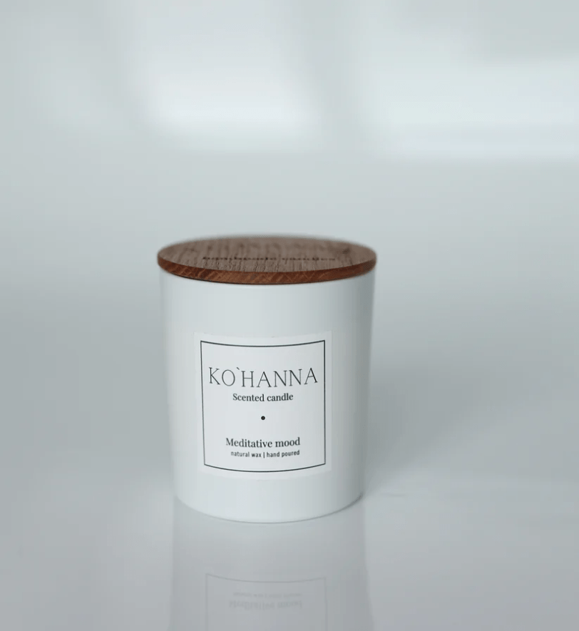 Ароматична свічка KO'HANNA ручної роботи CALMING MOOD White Matte