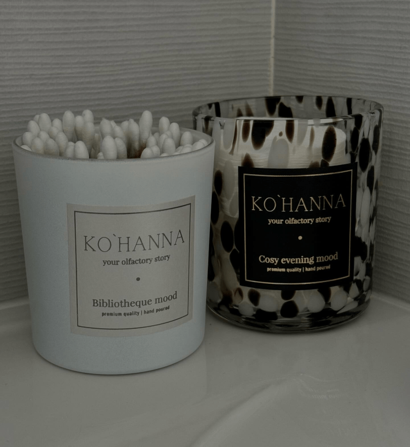 Ароматична свічка KO'HANNA ручної роботи CASHMERE MOOD White Matte