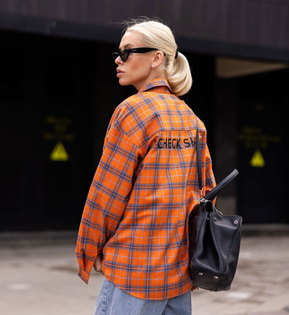 Картата сорочка Fam Est orange