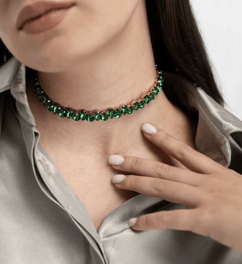 Чокер Елейн Honch Studio зі стразами Green