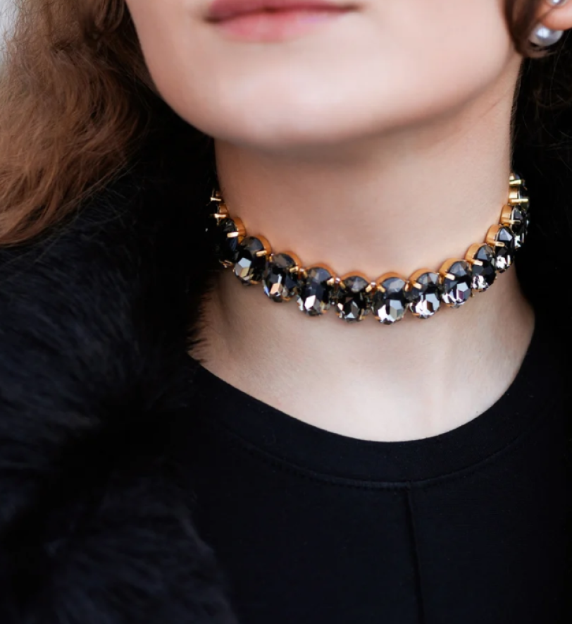 Чокер Мейв Honch Studio зі стразами Graphite