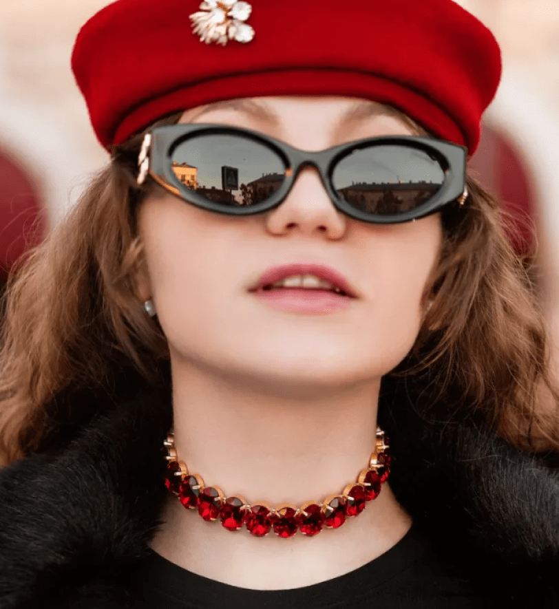 Чокер Мейв Honch Studio зі стразами Red