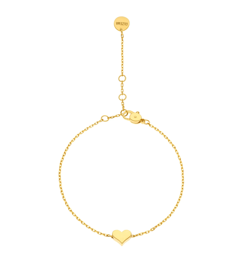 Браслет на застібці GUZEMA, серденько Gold