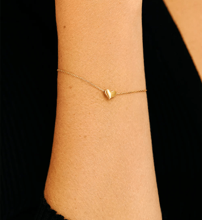 Браслет на застібці GUZEMA, серденько Gold