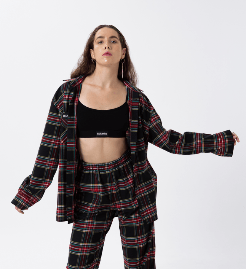 Теплі піжамні штани BlackSeaTribe жіночі Red