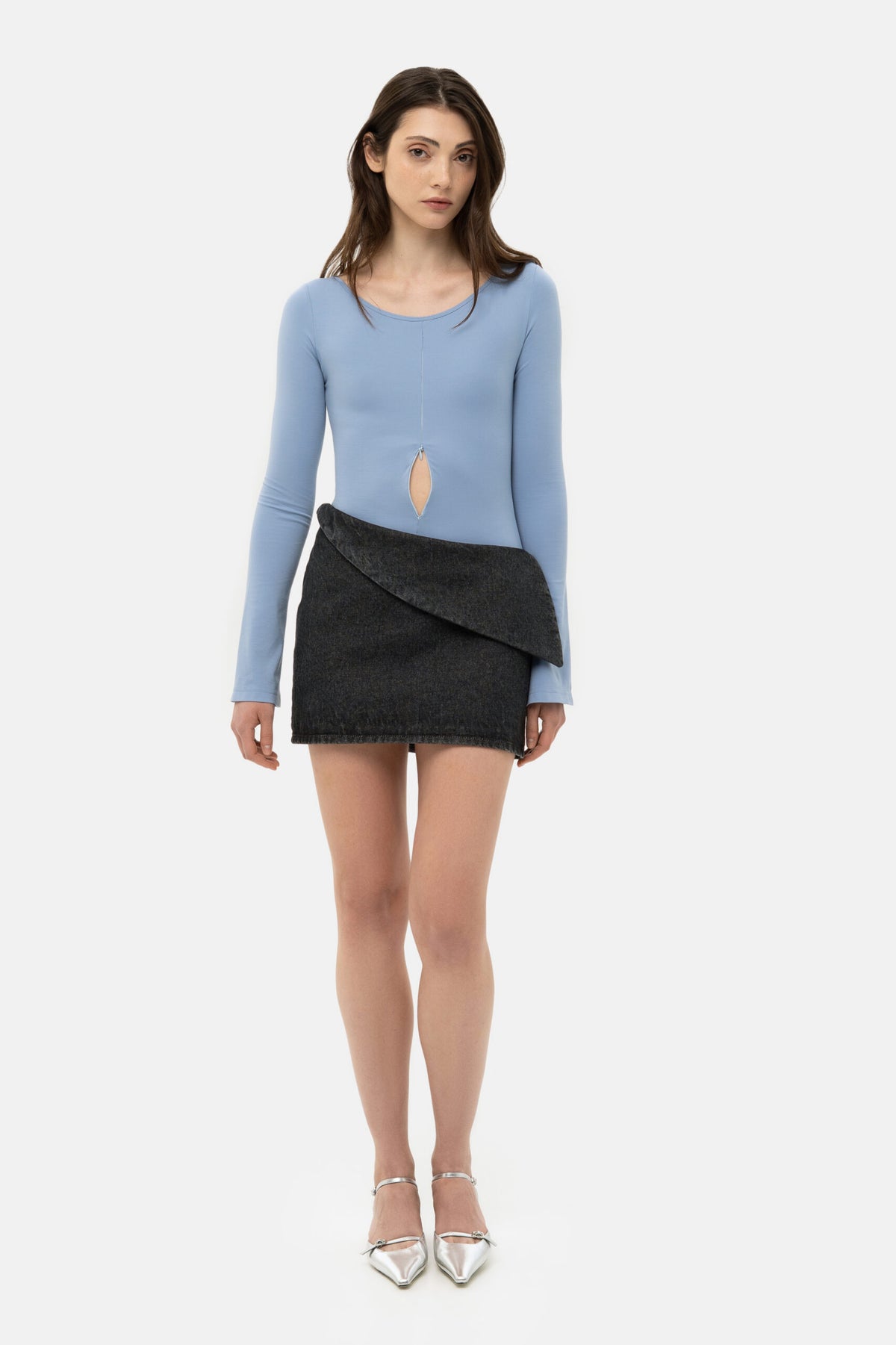 Mini black skirt - фото 3
