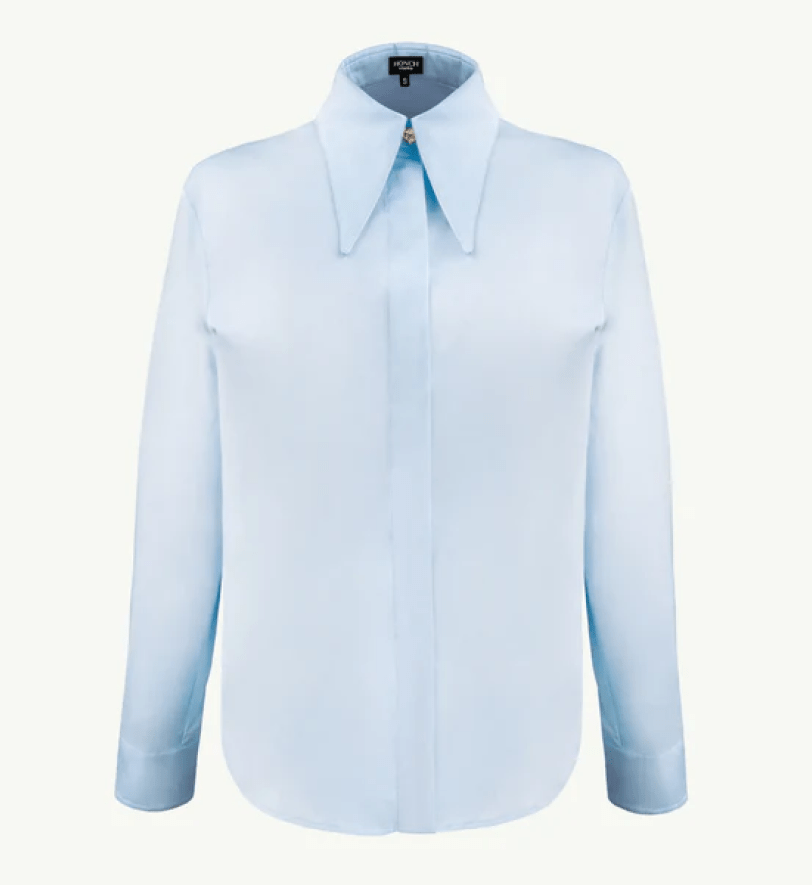 Сорочка бавовняна Honch Studio з акцентним ґудзиком Light Blue