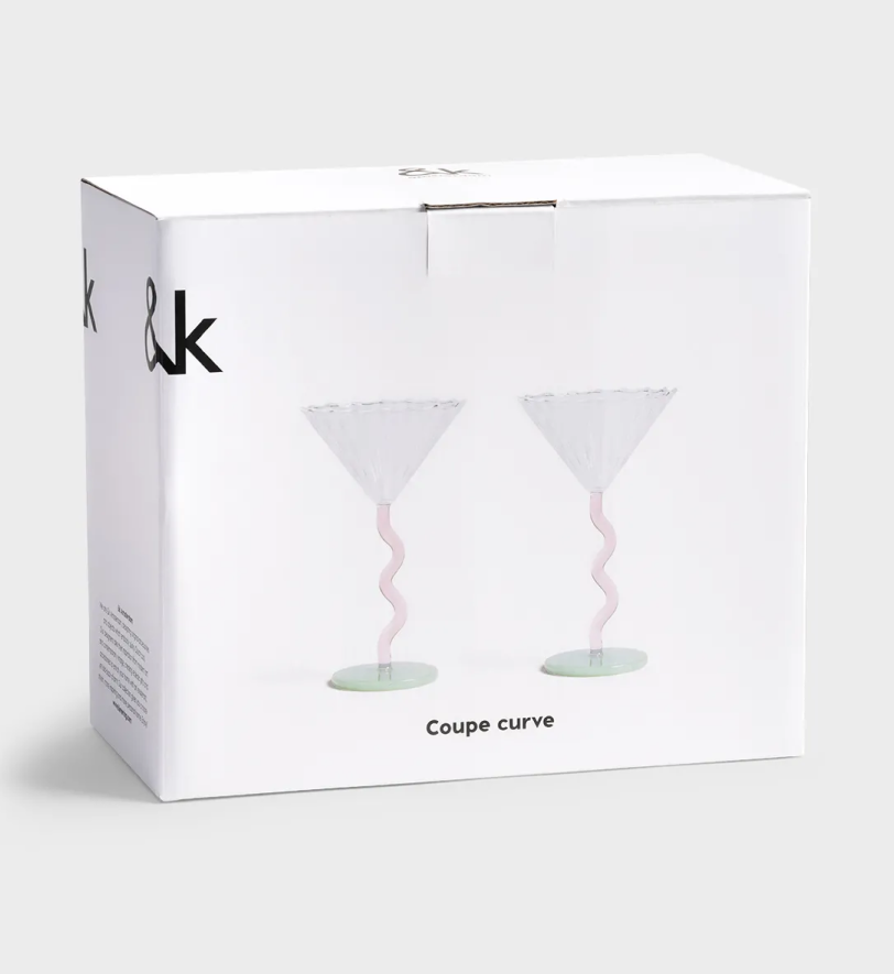 Набір келихів &k amsterdam curve pink 2 шт