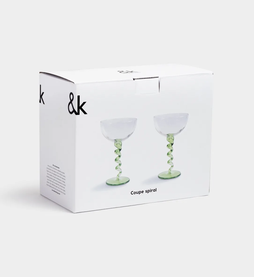 Набір келихів &k amsterdam spiral green 2 шт