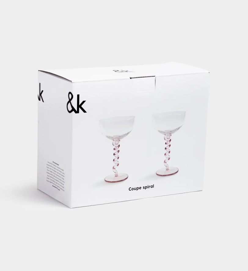Набір келихів &k amsterdam spiral pink 2 шт