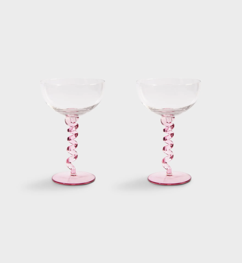 Набір келихів &k amsterdam spiral pink 2 шт